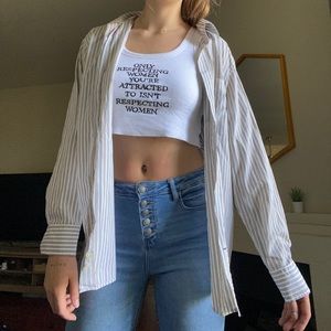 Banana Republic Striped Collared Button Down